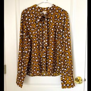 J. Crew Animal Print Blouse XXL EXCELLENT NWOT
